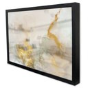 Ver imagem 1 de Quadro Decorativo Caixa Alta com Vidro Abstrato Mármore Branco Gold TaColado Moldura Preta 120 x 80c