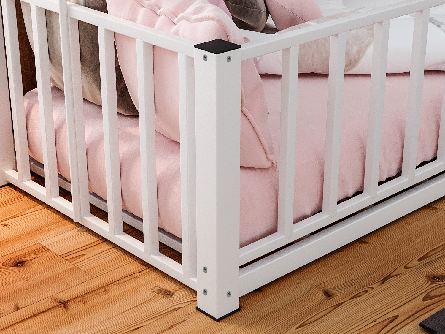 Cama Estilo Montessoriana Solteiro 100% Em Aço- Branco - 5