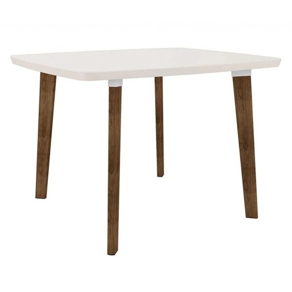 Mesa de Jantar com 4 Cadeiras Jade em Pés Oblongo Off White Pena Caramelo - Rv Móveis - 7