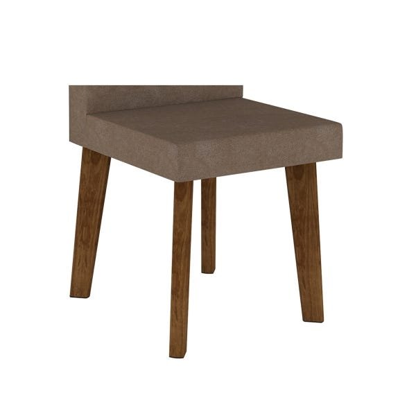 Mesa de Jantar com 4 Cadeiras Jade em Pés Oblongo Off White Pena Caramelo - Rv Móveis - 6