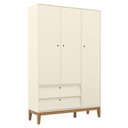 Ver imagem 4 de Berço Americano e Guarda Roupa Unique 3 Portas Off White Eco Wood com Colchão Ortobom - Matic