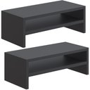 Ver imagem 1 de Kit 02 Suportes Stand Para Monitores Mesa Escritório Home Office Lap L03 Preto - Lyam Decor