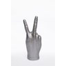 Escultura Mão - Gesto - Paz e Amor - Prata - 3