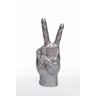 Escultura Mão - Gesto - Paz e Amor - Prata - 1
