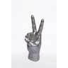 Escultura Mão - Gesto - Paz e Amor - Prata - 2