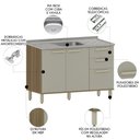 Ver imagem 5 de Balcão de Cozinha com Pia Inox 120cm Nádia Mocca/avelã L01 - Mpozenato
