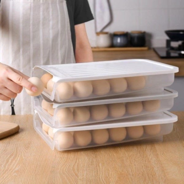 Porta Ovos prático Pegue um ovo os outros rolam para frente - 2