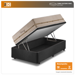 Cama Box Solteiro King Preto + Colchão Molas Superlastic Bahamas 96x203x68cm - 2