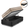 Cama Box Solteiro King Preto + Colchão Molas Superlastic Bahamas 96x203x68cm - 1