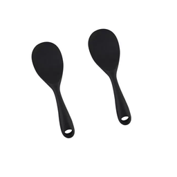 Duas Peças de Colher de Servir 22,5cm em Silicone Preto Unyhome. - 1