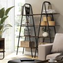 Ver imagem 1 de Estante com Prateleiras Estilo Industrial - Metal e Madeira