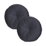 2 Almofadas Redondas Rendy em Veludo Cinza Chumbo - 1