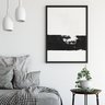 Quadro Pincelada Preta - Tela Canvas com Moldura Flutuante em Vários Tamanhos - Artfine - 1