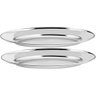 Kit 2 Peças Bandeja Travessa Aço Inox 20cm Oval Para Servir - 3