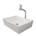 Ver imagem 2 de Kit Cuba de Apoio Atena Com Torneira Metal DL08 Valvula ABS Branco
