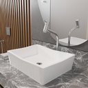Ver imagem 1 de Kit Cuba de Apoio Atena Com Torneira Metal DL08 Valvula ABS Branco