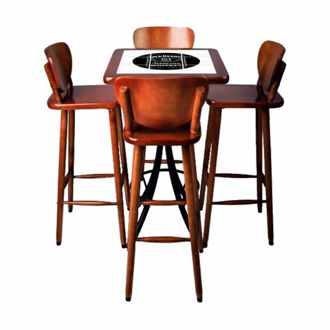 Conjunto Bistrô 4 Lugares Jack Daniels - Imbuia
