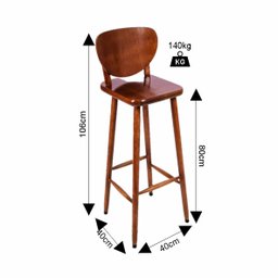 Conjunto Bistrô 4 Lugares Jack Daniels - Imbuia - 3