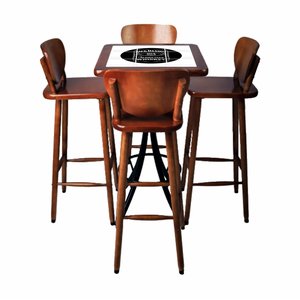 Conjunto Bistrô 4 Lugares Jack Daniels - Imbuia