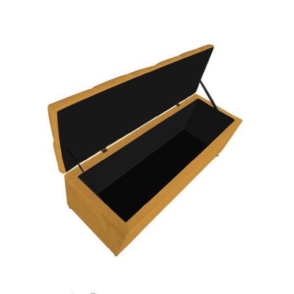 Calçadeira Estofada Liverpool 160cm Queen Size Suede Mostarda - 3