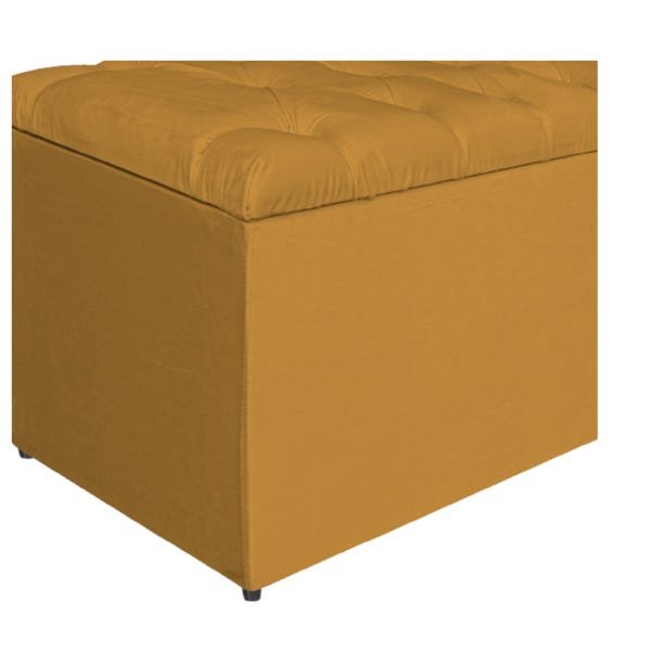 Calçadeira Estofada Liverpool 160cm Queen Size Suede Mostarda - 5