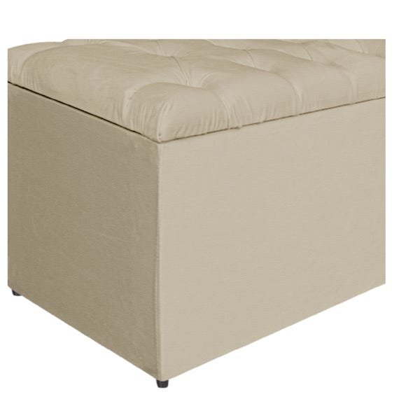 Calçadeira Estofada Liverpool 90cm Solteiro Corano Bege - 5