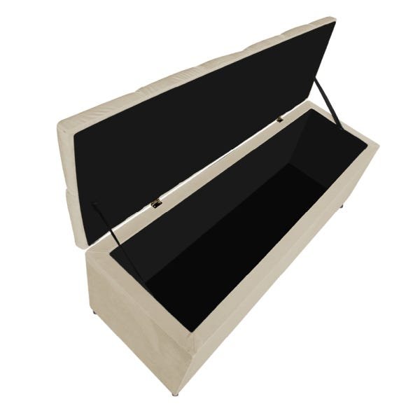 Calçadeira Estofada Liverpool 90cm Solteiro Corano Bege - 3