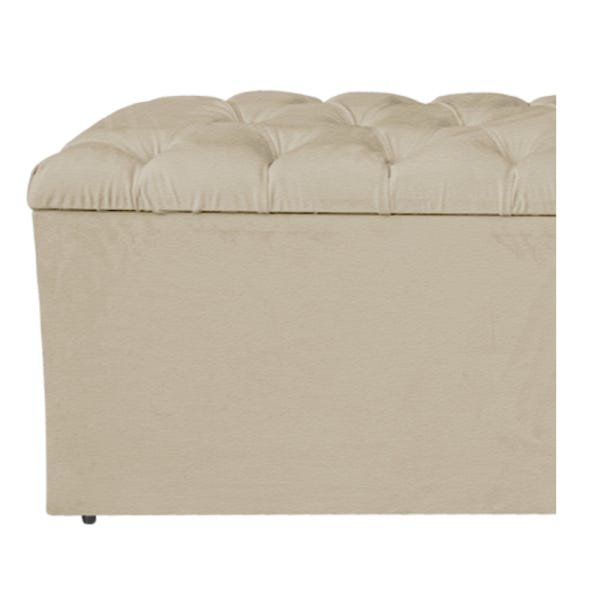 Calçadeira Estofada Liverpool 90cm Solteiro Corano Bege - 6