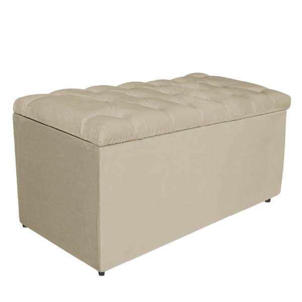 Calçadeira Estofada Liverpool 90cm Solteiro Corano Bege - 1
