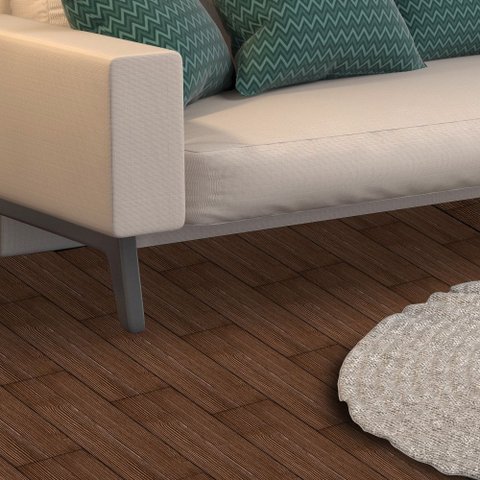 Kit 20 Revestimentos Laminados para Chão Efeito Madeira - 60x15cm