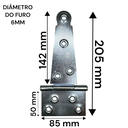 Ver imagem 3 de Dobradiça Zincada Leme Portão - 6" 152 Mm