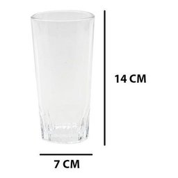 Jogo 6 Copos Água Suco Vidro Conjunto 350ml 14 X 7:Branco - 2