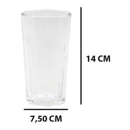 Jogo 6 Copos Água Suco Vidro Conjunto 350ml 14 X 7,5:Branco - 2