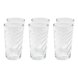 Jogo 6 Copos Água Suco Vidro Conjunto 350ml 13 X 7,5:Branco - 1