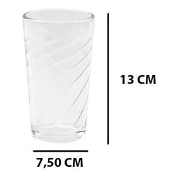 Jogo 6 Copos Água Suco Vidro Conjunto 350ml 13 X 7,5:Branco - 2