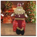 Ver imagem 1 de Boneco de Natal Papai Noel Sentado Perna Mole em Tecido