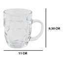 Ver imagem 3 de Jogo 6 Copos Canecas Água Suco Vidro Conjunto 300ml 9,5 X 8:Branco