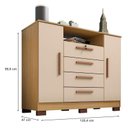 Ver imagem 5 de Guarda Roupa Casal Modena com Espelho 6 Portas e Cômoda Madri Armário Multiuso Versatile Carvalho Am