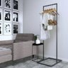Kit 02 Peças Arara Industrial Preta Quarto Elegante Moderno Technox Preto - 4