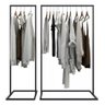 Kit 02 Peças Arara Industrial Preta Quarto Elegante Moderno Technox Preto - 2