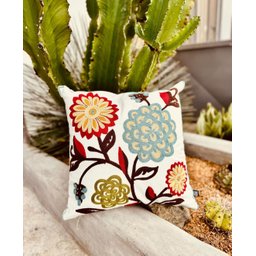 Capa de Almofada em Linho Bordada Luxo Decorativa 43x43 Cm Estampa B - 3