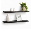 Ver imagem 1 de Kit 2 Prateleiras Preta Multiuso Suporte Invisível 60cm MDF