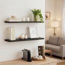 Ver imagem 2 de Kit 2 Prateleiras Preta Multiuso Suporte Invisível 60cm MDF