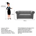 Ver imagem 5 de Kit Poltrona e Namoradeira Chesterfield Ana Suede Cinza