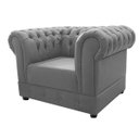 Ver imagem 2 de Kit Poltrona e Namoradeira Chesterfield Ana Suede Cinza