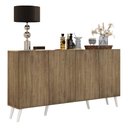 Ver imagem 1 de Aparador Buffet 4 Portas Retrô Veneza Multimóveis V3556 Rustic/Branco