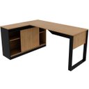 Ver imagem 5 de Mesa de Canto para Escritório com Armário Lateral 160 cm Amêndoa/Preto