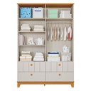 Ver imagem 3 de Guarda Roupa Infantil Biscoito 4 Portas e 4 Gavetas Off White/nature - Permóbili Baby
