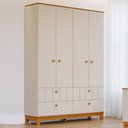 Ver imagem 2 de Guarda Roupa Infantil Biscoito 4 Portas e 4 Gavetas Off White/nature - Permóbili Baby