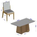 Ver imagem 4 de Kit Mesa de Jantar Harpa com 6 Cadeiras Sinfonia em Linho Carvalho/fendi/cinza